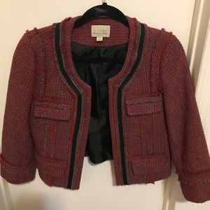 Hinge tweed blazer zipper detail